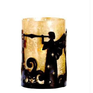 Pomeroy Angel Holiday Luminaria Hurricane Candle Holder Lantern Table Decor